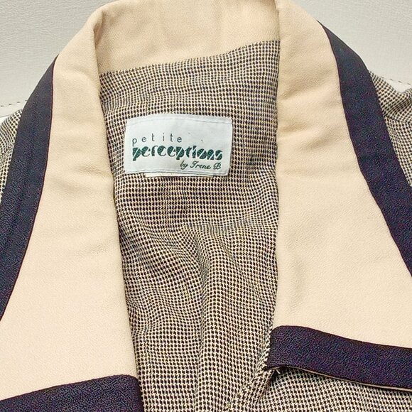 Vintage '80s Perceptions IreneB Blazer Top Border Collar Military-Style Lady(12) - Picture 8 of 14